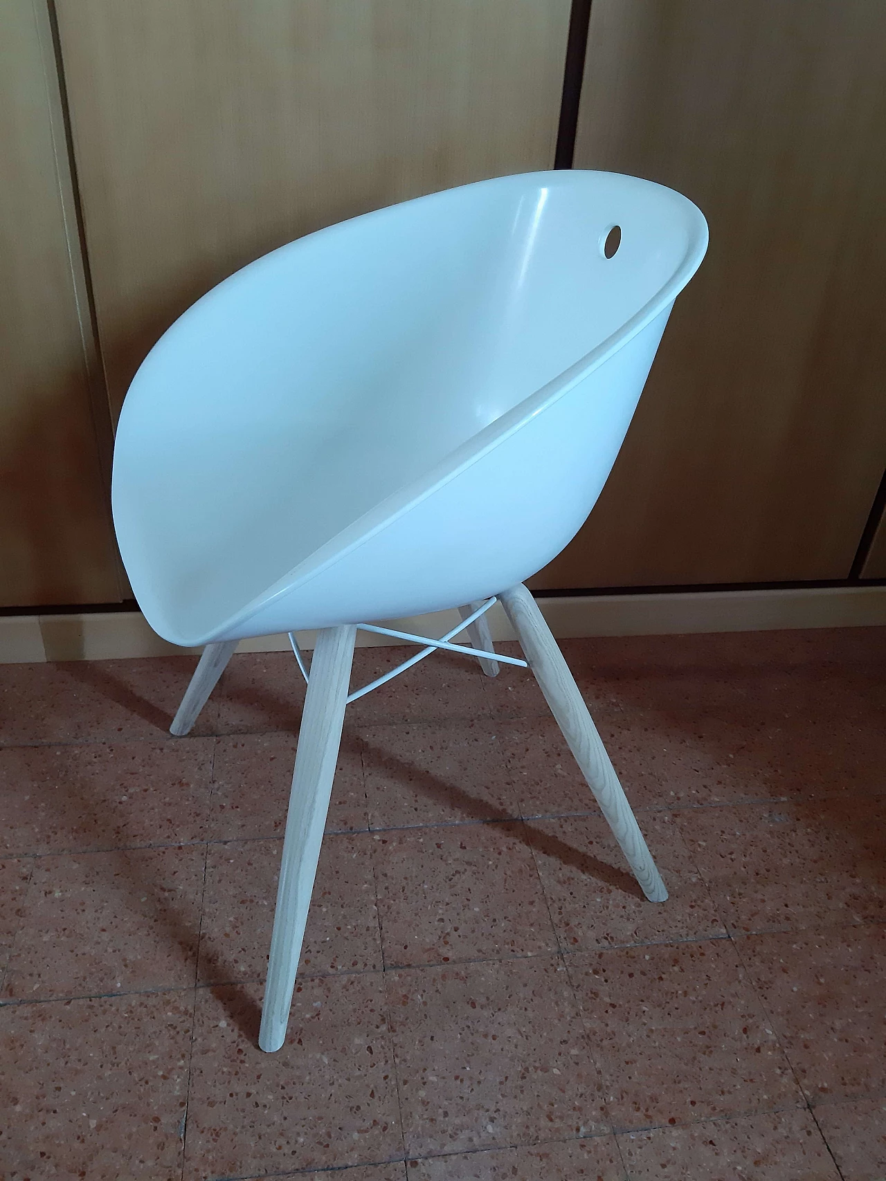Gliss chair in ash and white plastic by Pedrali, 2000s 3
