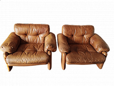 Pair of Coronado armchairs by Afra and Tobia Scarpa for B&B Italia, 1970s
