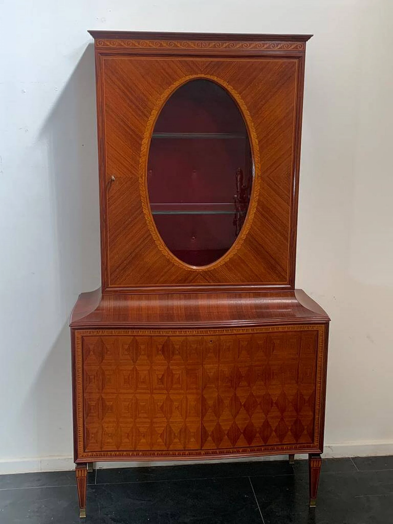 Sideboard with showcase by Paolo Buffa for La Permanente Mobili Cantù, 1950s 2