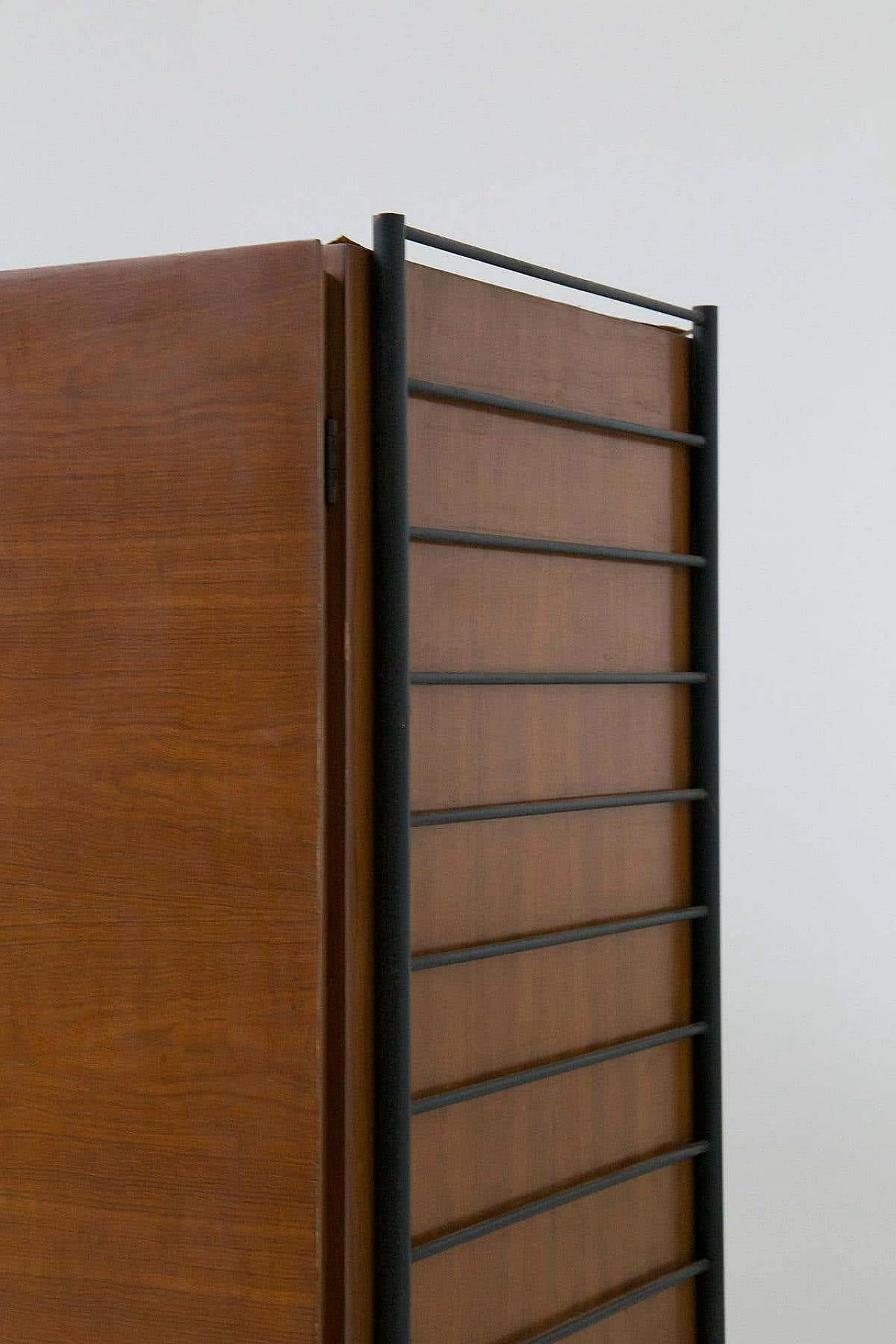 Armadio a due ante in legno e ferro, anni '50 4