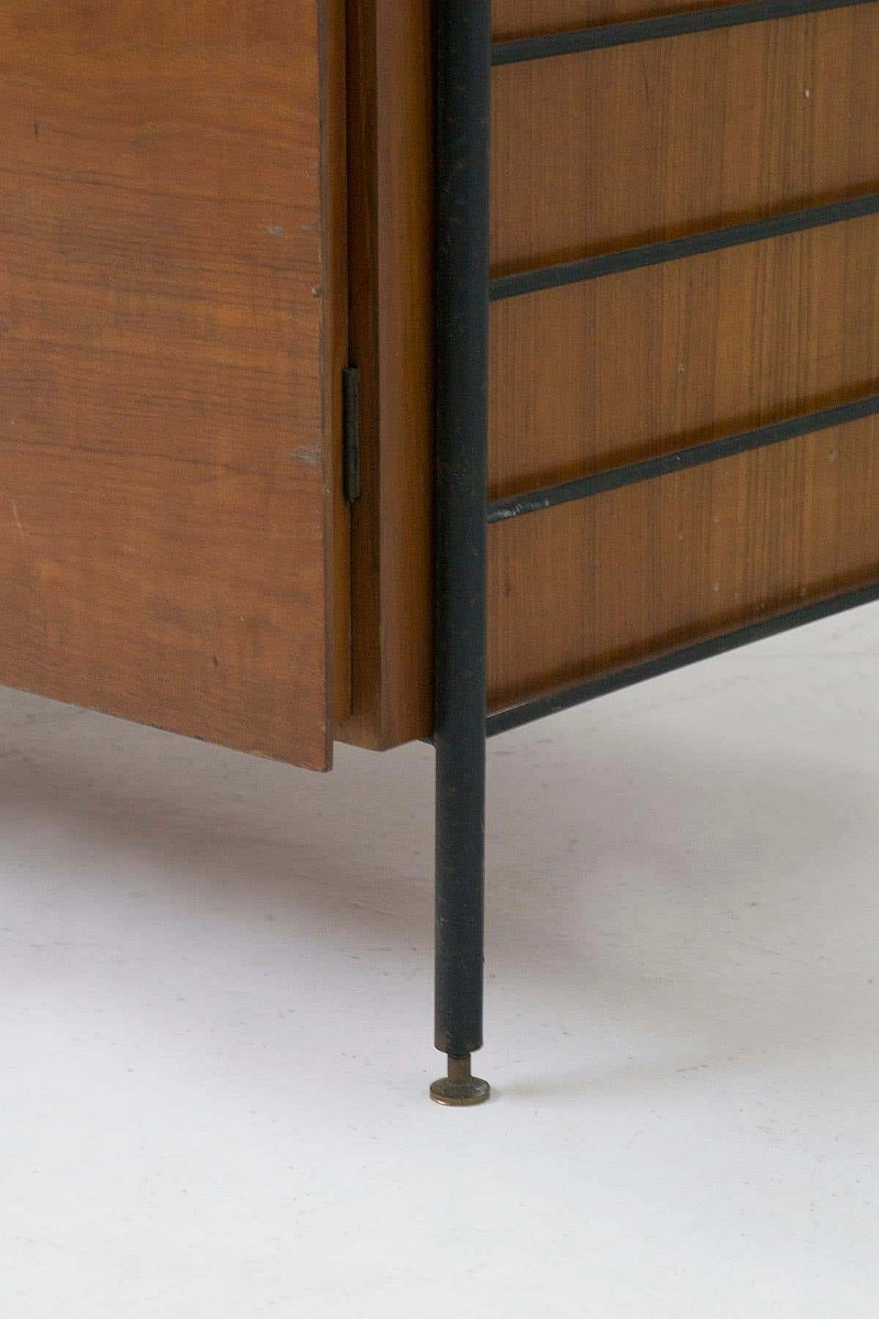 Armadio a due ante in legno e ferro, anni '50 5