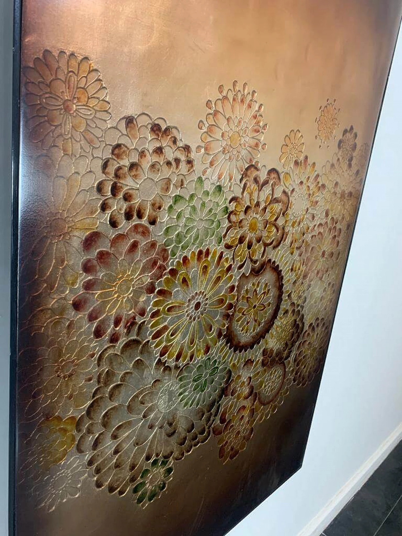 Wood panel with back-decorated plexiglass, 1970s 11