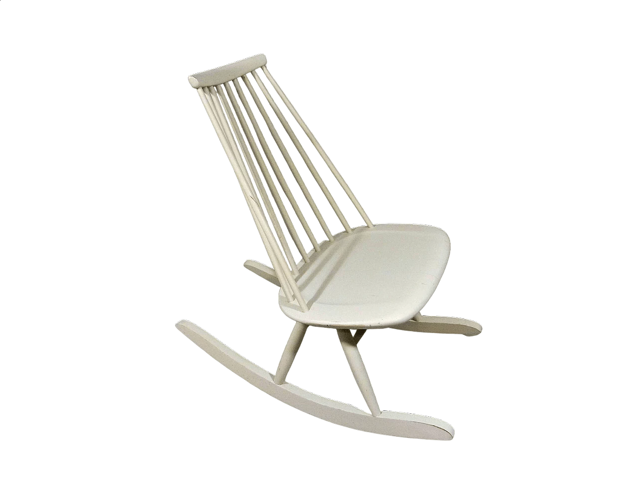 Mademoiselle birch rocking chair by Tapiovaara for Asko, 1960s 15