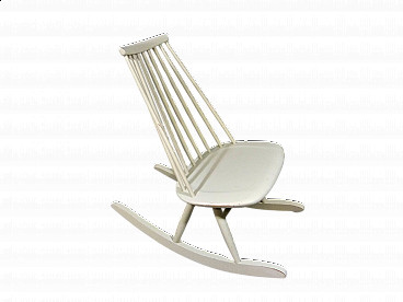 Mademoiselle birch rocking chair by Tapiovaara for Asko, 1960s