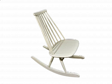 Mademoiselle birch rocking chair by Tapiovaara for Asko, 1960s