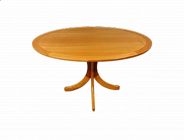 Tavolino danese ovale in frassino biondo, anni '60