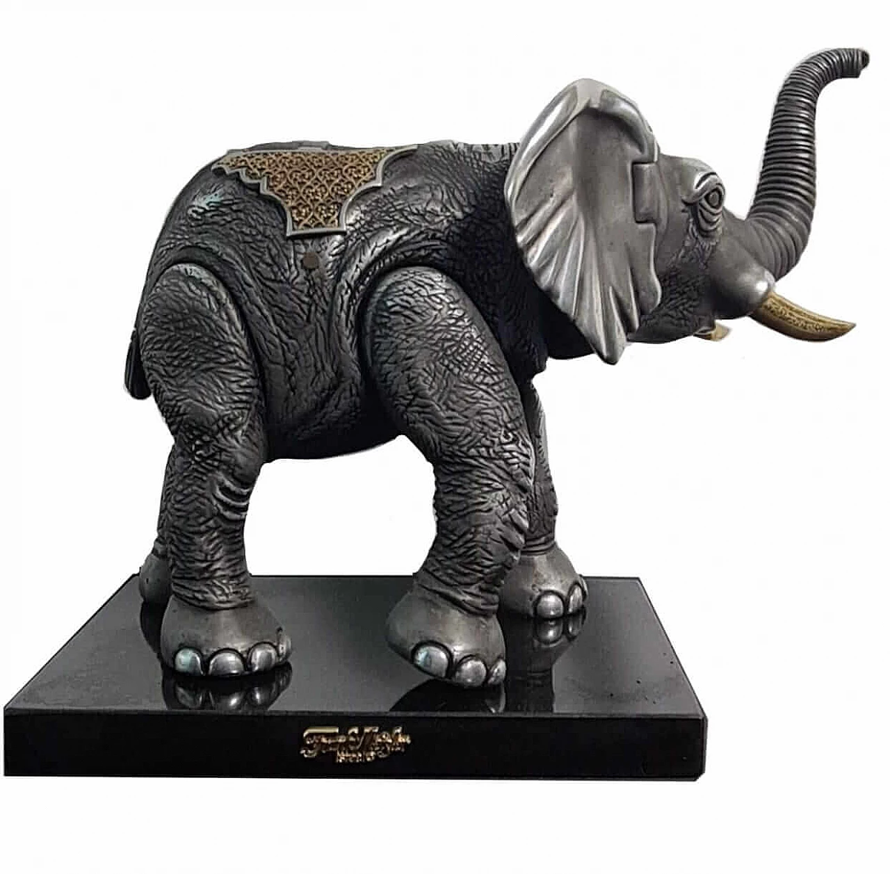 Metal elephant sculpture by Frank Meisler, 2000s 10
