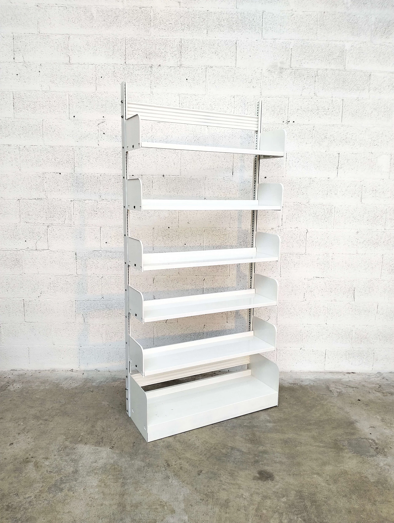 Congress bookcase in white steel plate by Lips Vago, 1960s 1