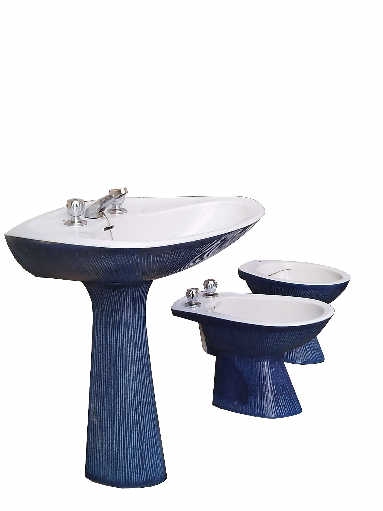 Gardena washbasin, toilet and bidet by Antonia Campi for S.C.I. Laveno, 1970s 3