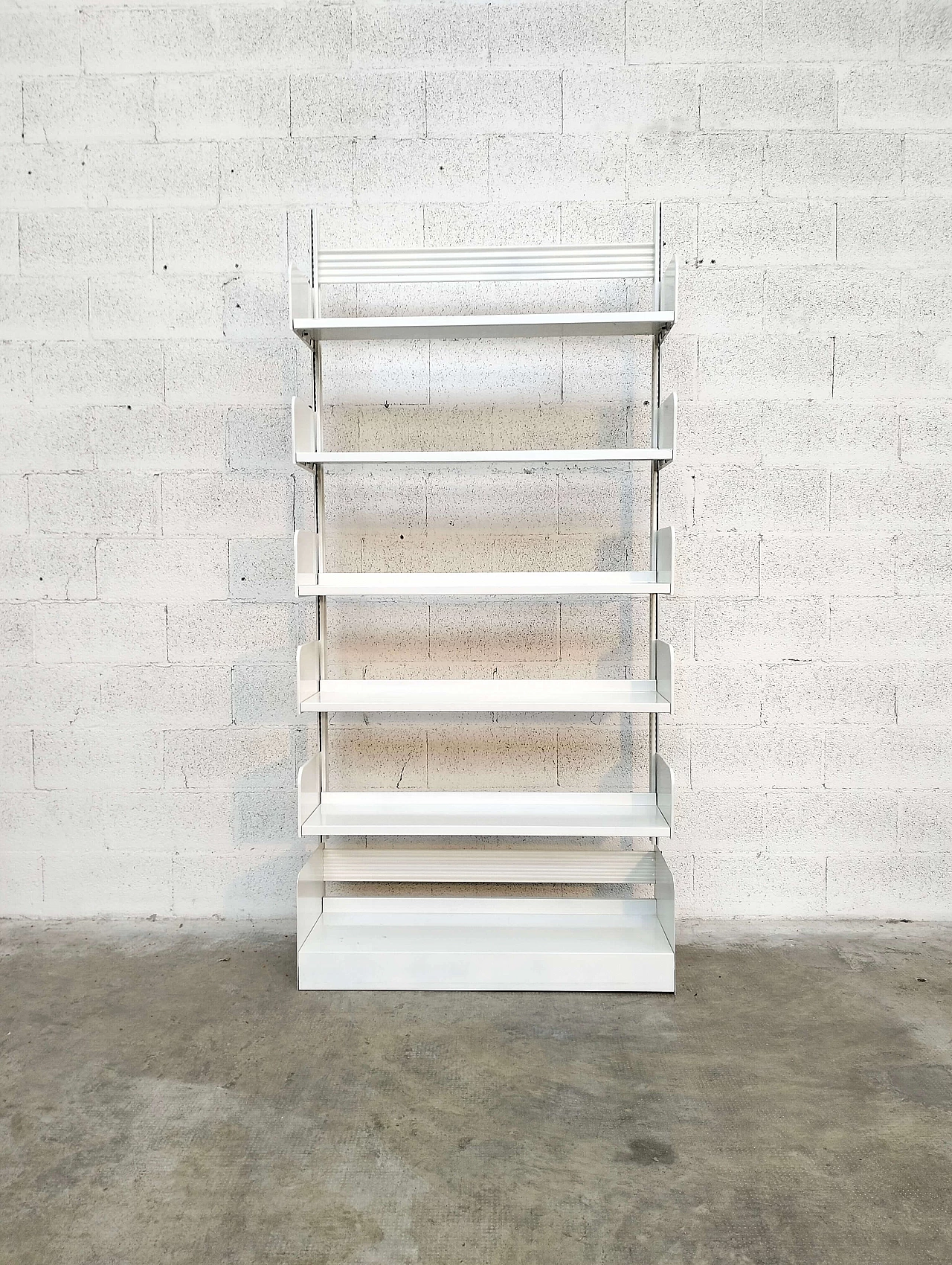 Congress bookcase in white steel plate by Lips Vago, 1960s 10