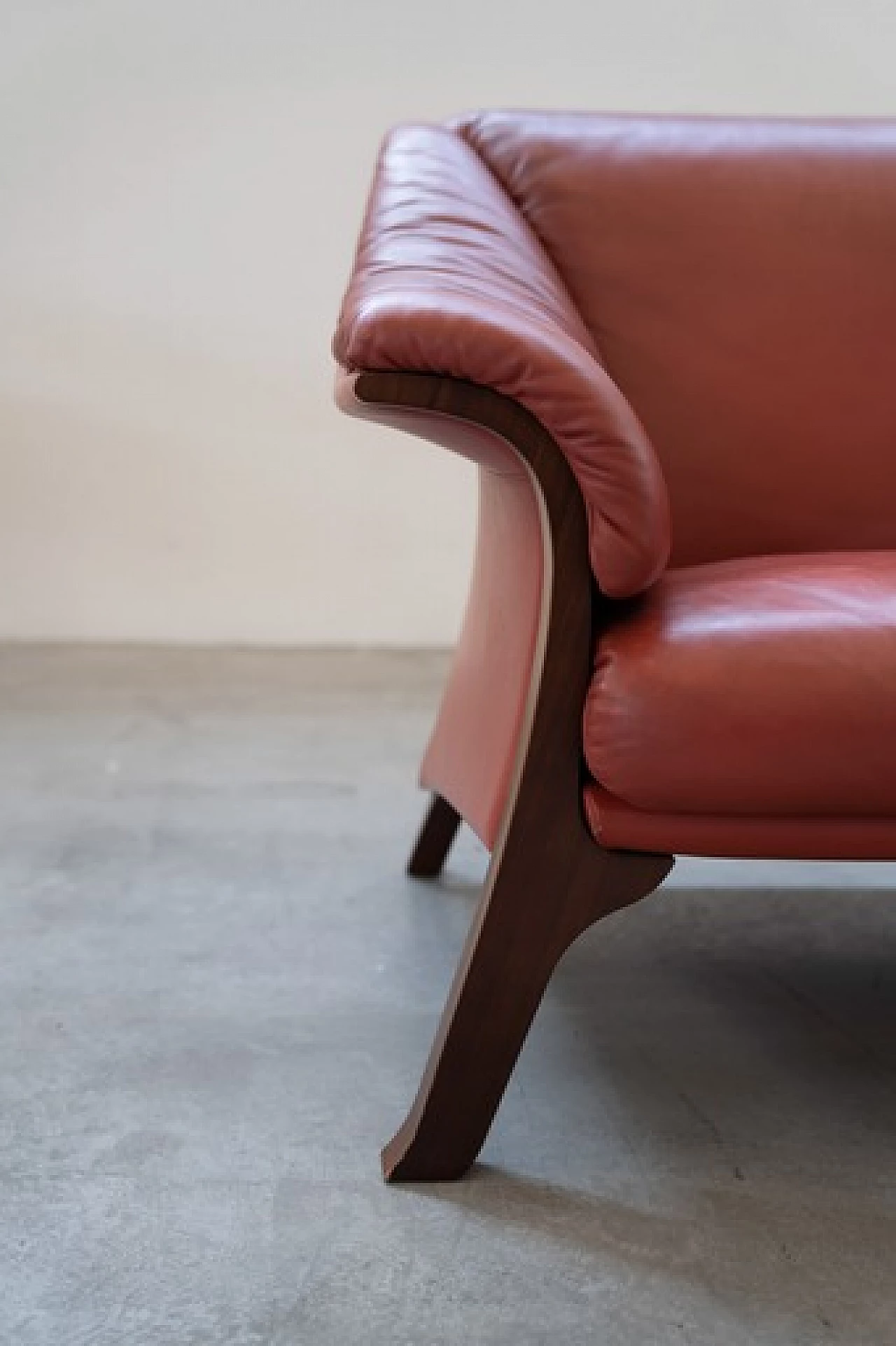 Divano a due posti in pelle bordeaux di Poltrona Frau, anni '90 3