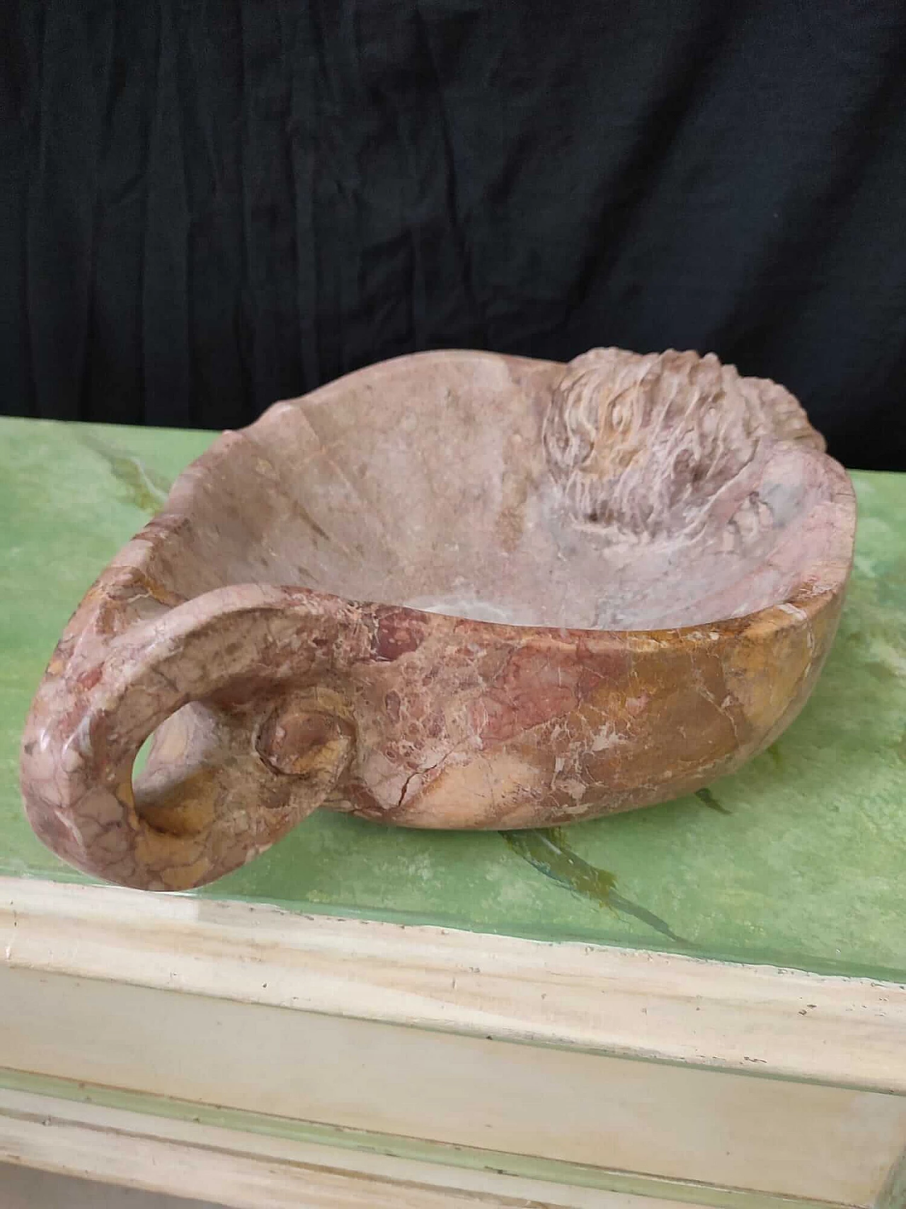 Breccia Pernice zoomorphic stoup with ram's head 3