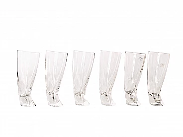 6 Bicchieri da whisky Touch Glass di Angelo Mangiarotti per Cristalleria Colle, anni '90