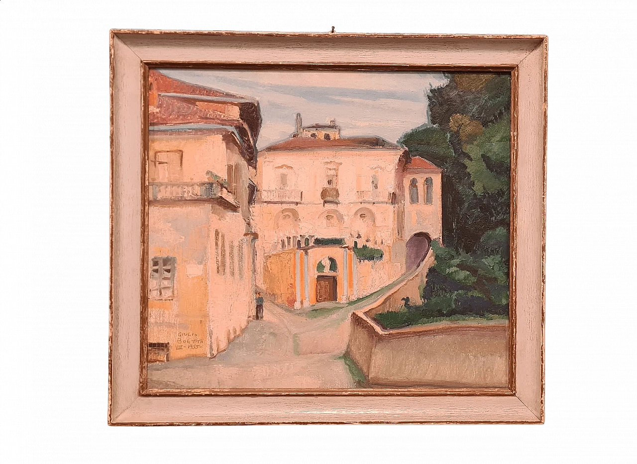 Giulio Boetto, Il Palazzo dei Marchesi, dipinto su tela, 1955 7