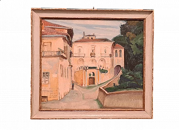 Giulio Boetto, Il Palazzo dei Marchesi, dipinto su tela, 1955
