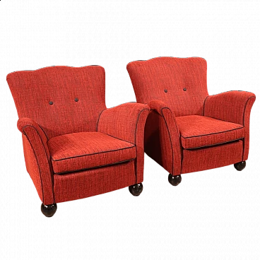 Pair of armchairs in the style of Gio Ponti for Fede Cheti, 1970s