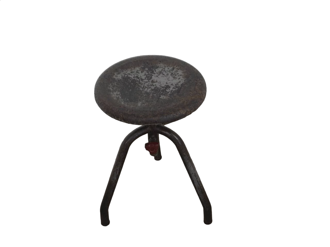Three-legged adjustable iron stool, 1950s 8