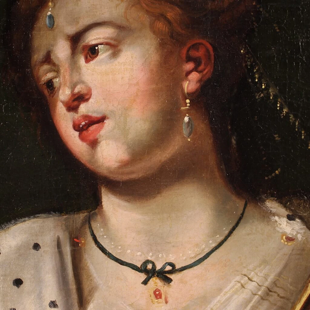Lady with parrot, oil painting on canvas, second half of the 18th century 11
