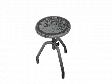 Grey iron adjustable stool, 1950s