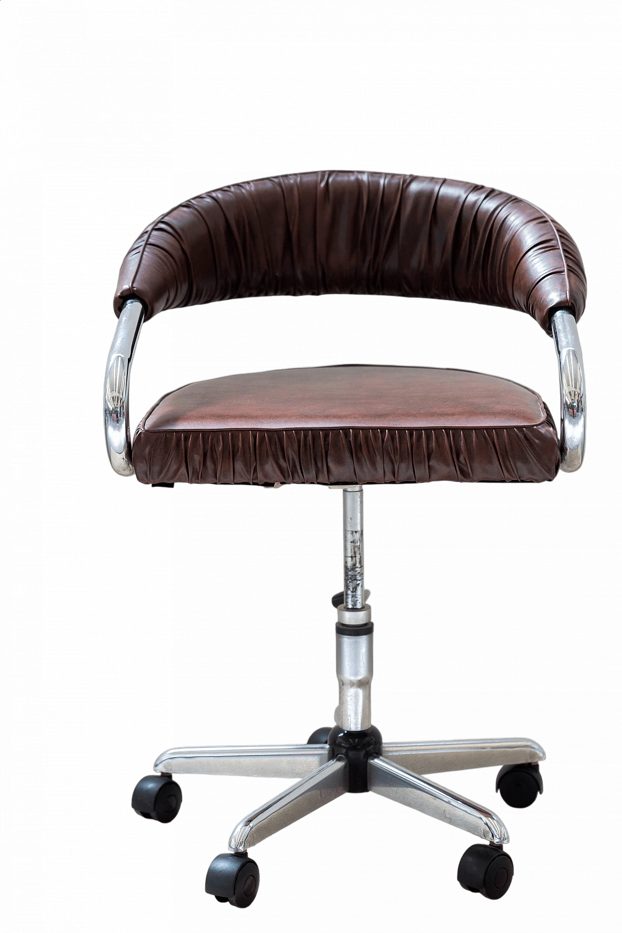 Brown leather Cobra chair by Giotto Stoppino for Kartell, 1970s 13