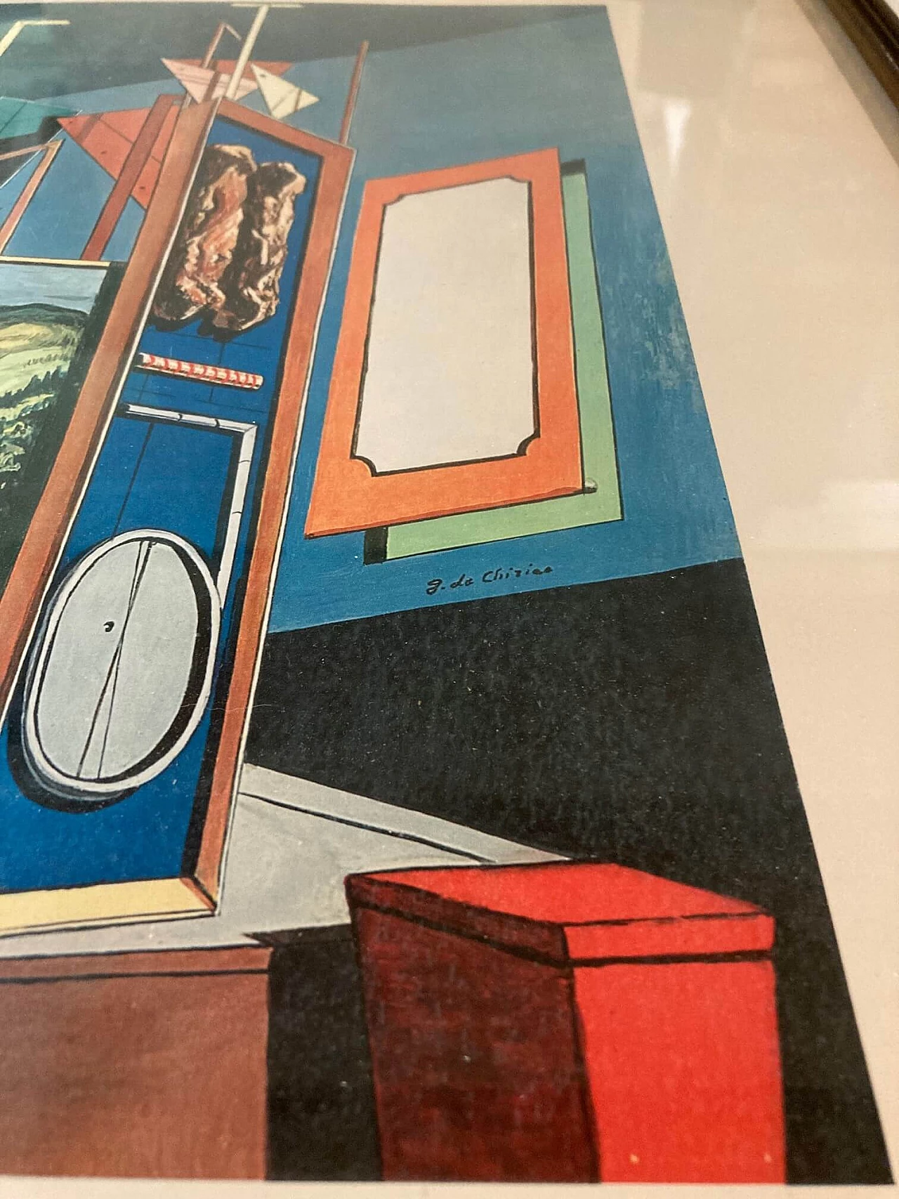 Giorgio De Chirico, Metaphysical interior with biscuits, lithography, 1968 11