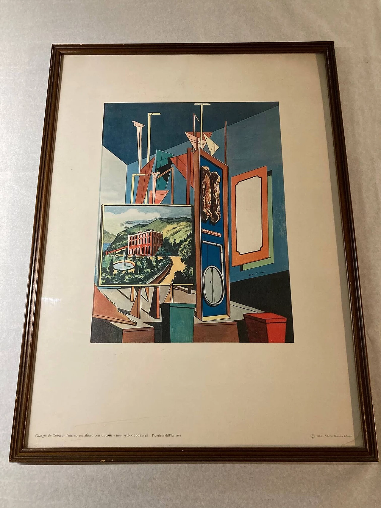Giorgio De Chirico, Metaphysical interior with biscuits, lithography, 1968 15