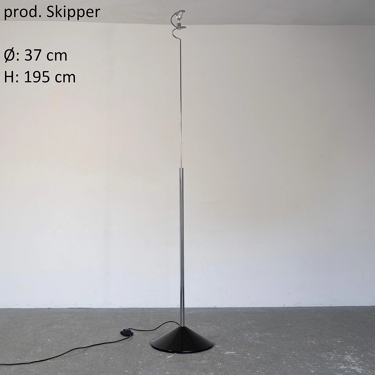 Sistina floor lamp in chrome metal by Skipper 2