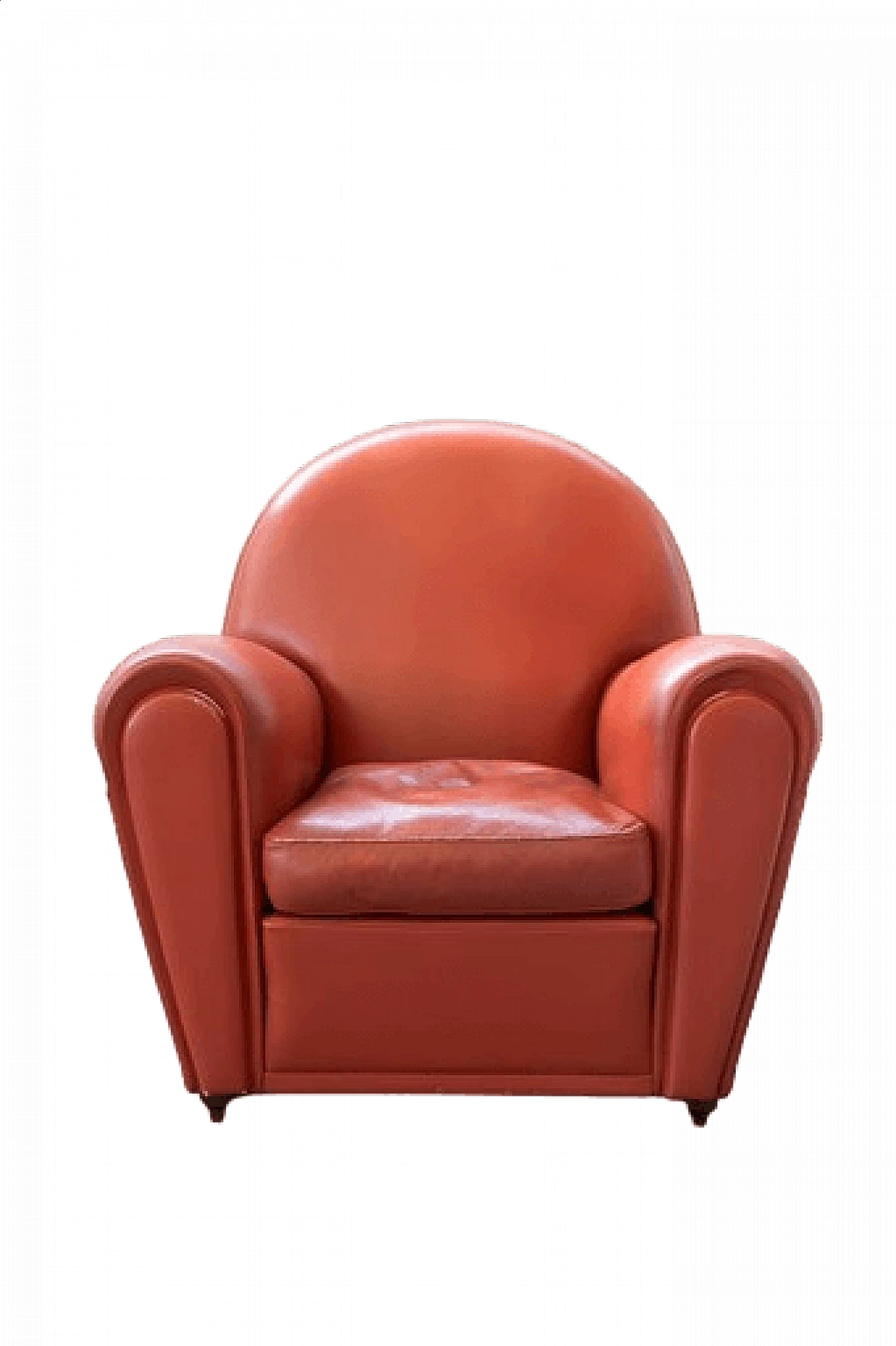 Red leather Vanity Fair armchair by Frau, 1990s 23