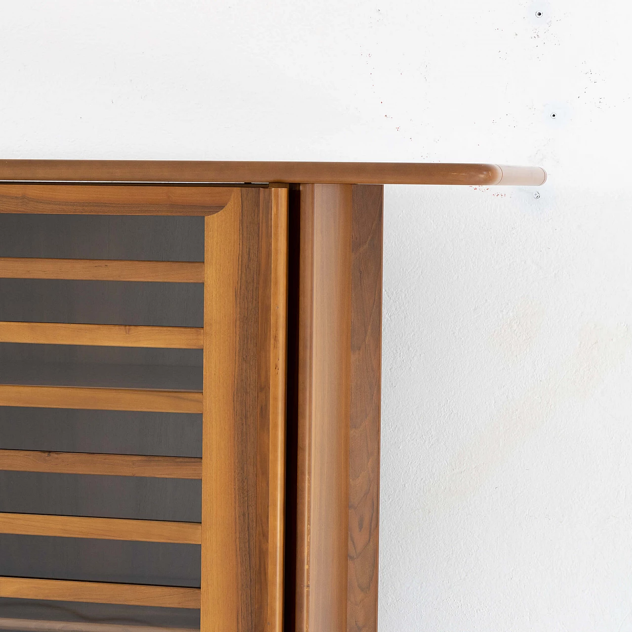 Walnut high sideboard with doors, 1970s 4