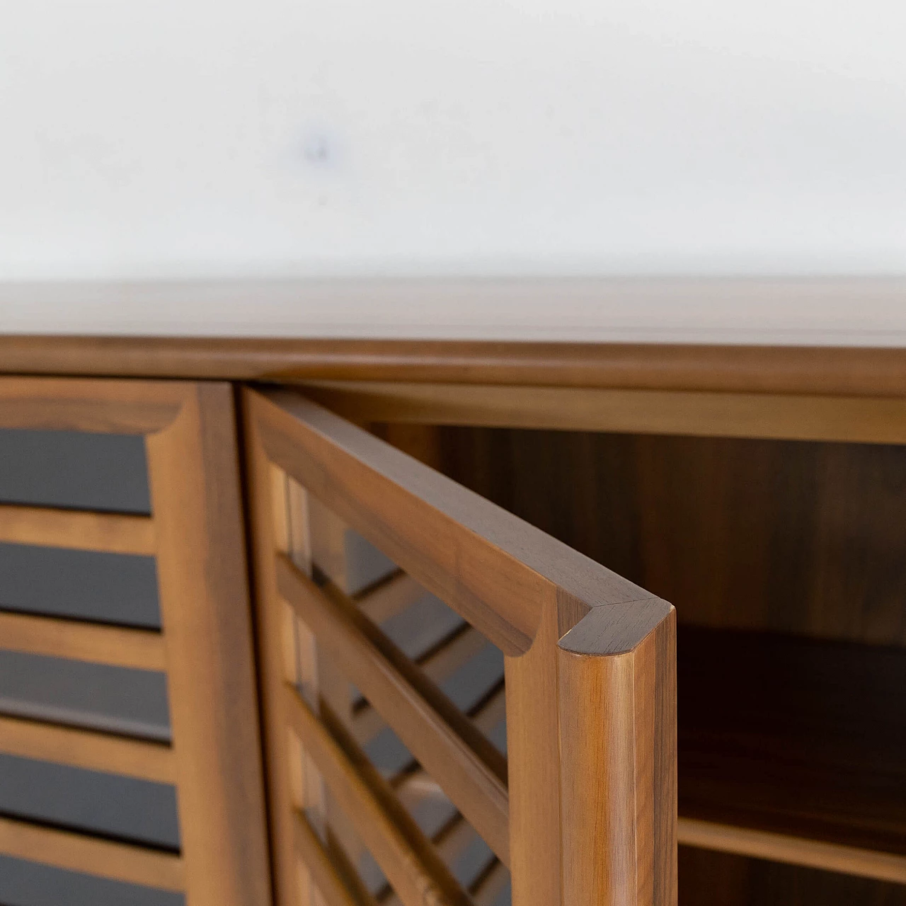 Walnut high sideboard with doors, 1970s 7