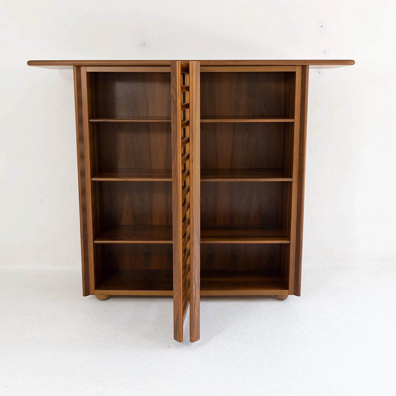 Walnut high sideboard with doors, 1970s 8