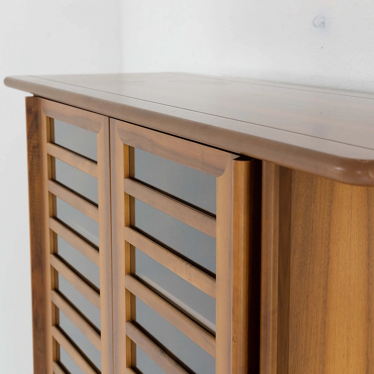 Walnut high sideboard with doors, 1970s 10