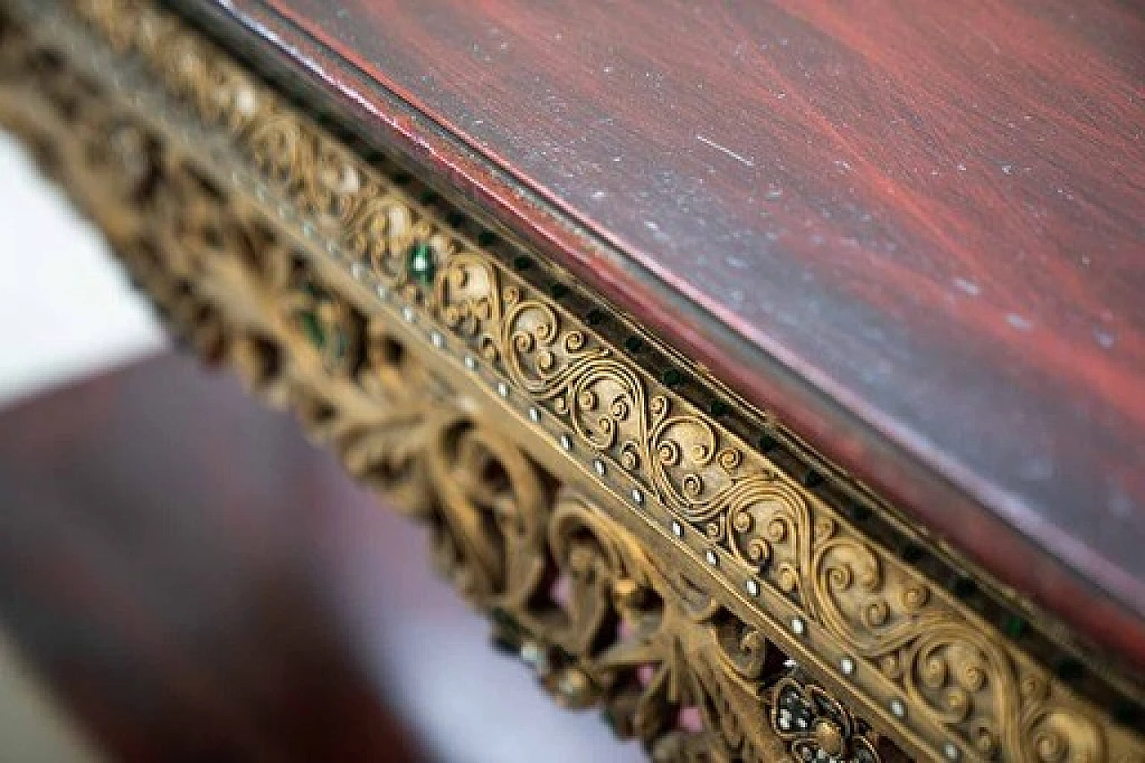 Eastern beech, ash and brass-plated sheet metal console, 1990s 14