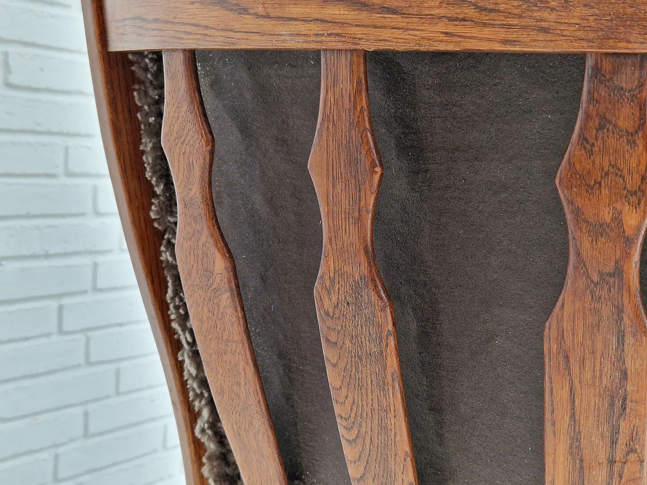 Danish oak and sheepskin armchair by Regan Århus, 1960s 17