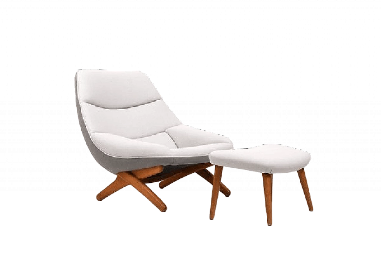 ML91 armchair with footstool by Illum Wikkelsø for A. Mikael Laursen, 1950s 14