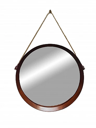 Specchio in teak di Uno & Östen Kristiansson per Luxus, anni '60