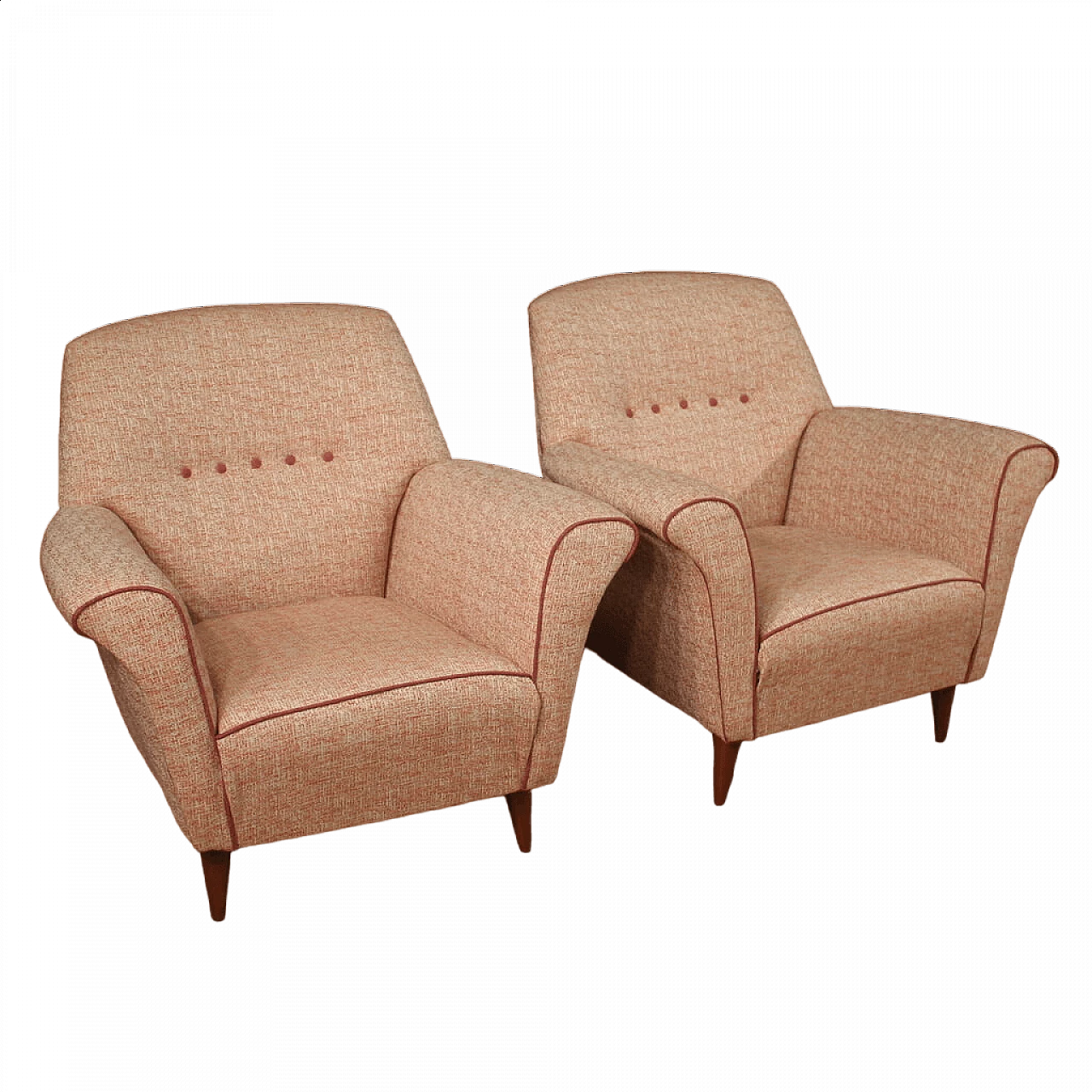 Pair of fabric armchairs in the style of Gio Ponti, 1960s 13