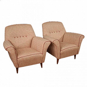 Pair of fabric armchairs in the style of Gio Ponti, 1960s