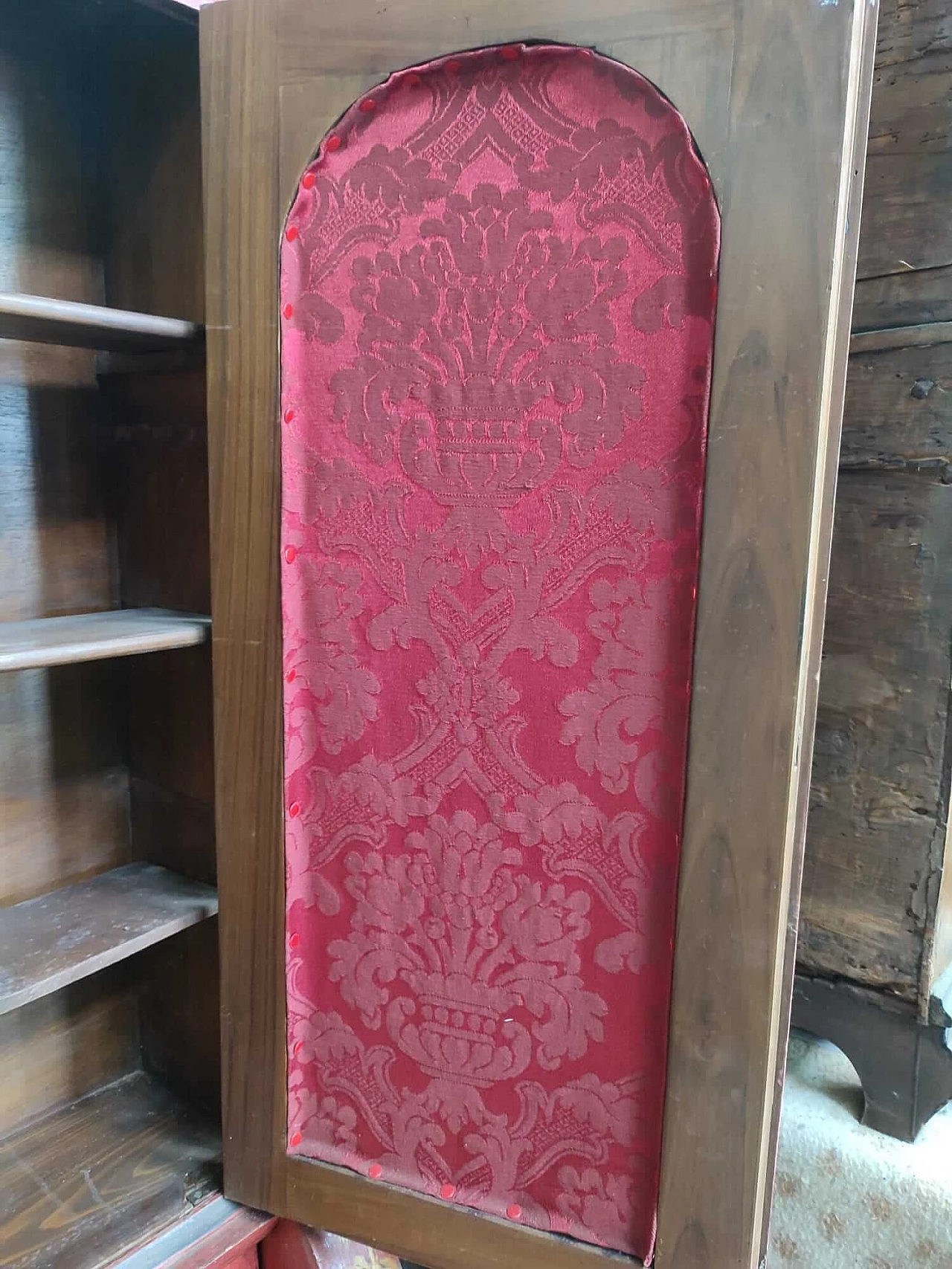 Trumeau in legno laccato rosso con cineserie, inizio '900 1