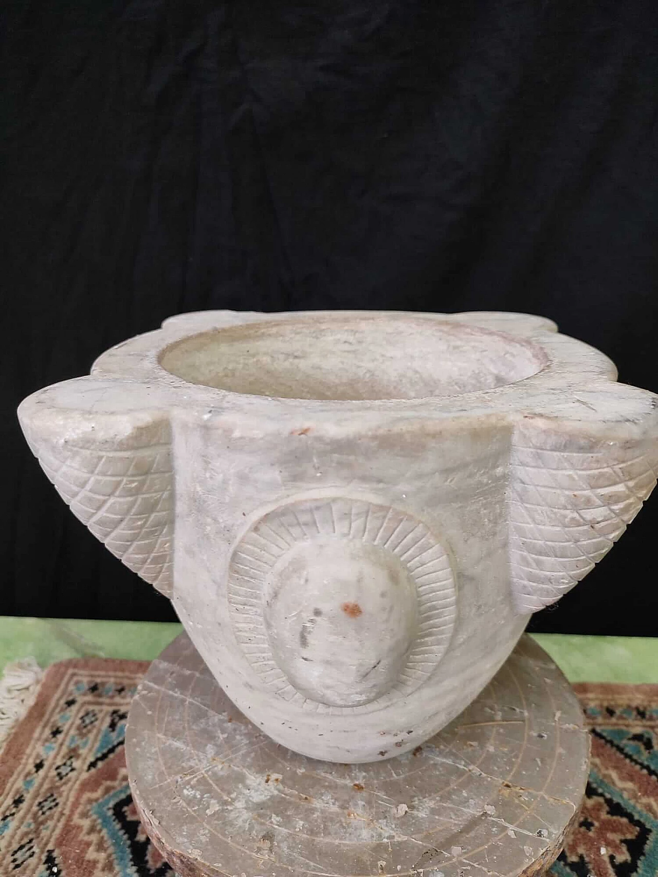 Mortaio da farmacia in marmo di Carrara 4