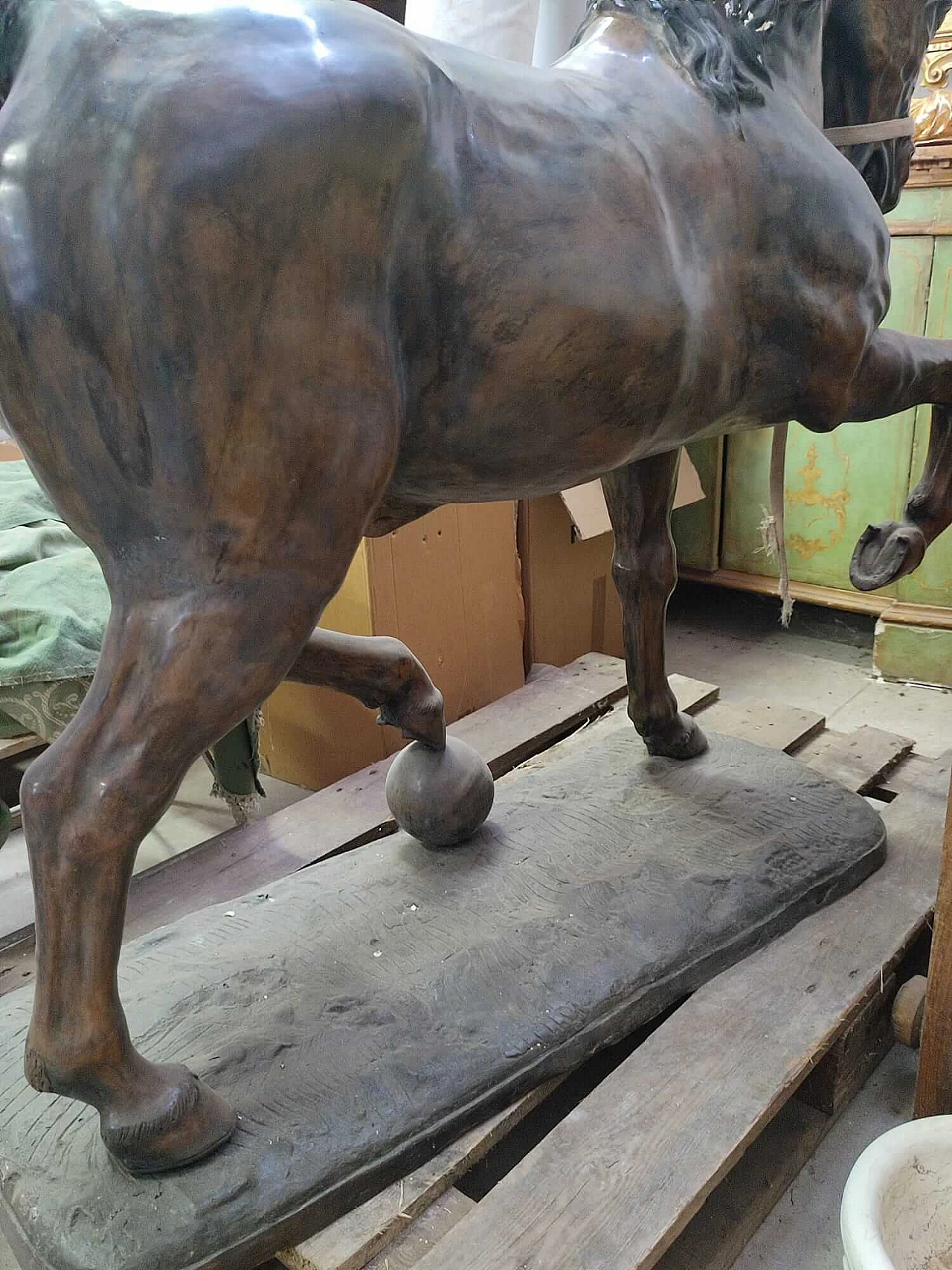Scultura francese di cavallo in bronzo, inizio '900 7