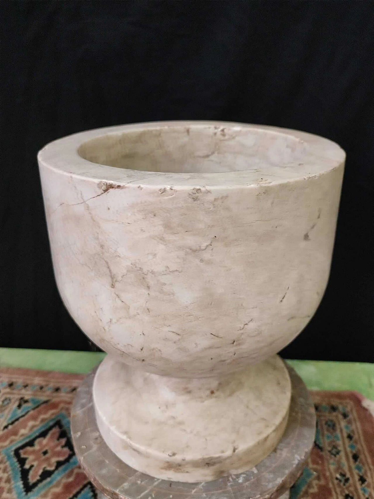 Mortaio in marmo botticino, anni '30 6