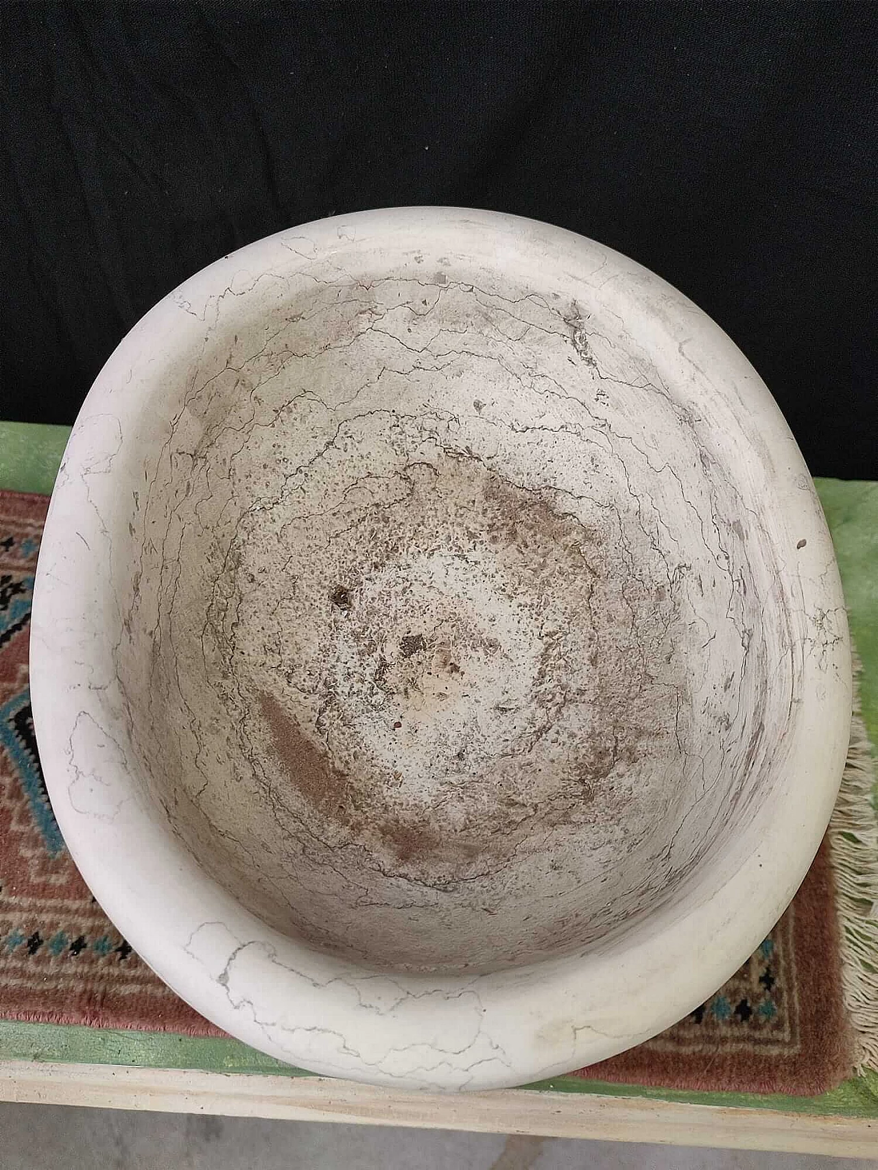 Mortaio da farmacia in marmo Biancone di Asiago, fine '800 1