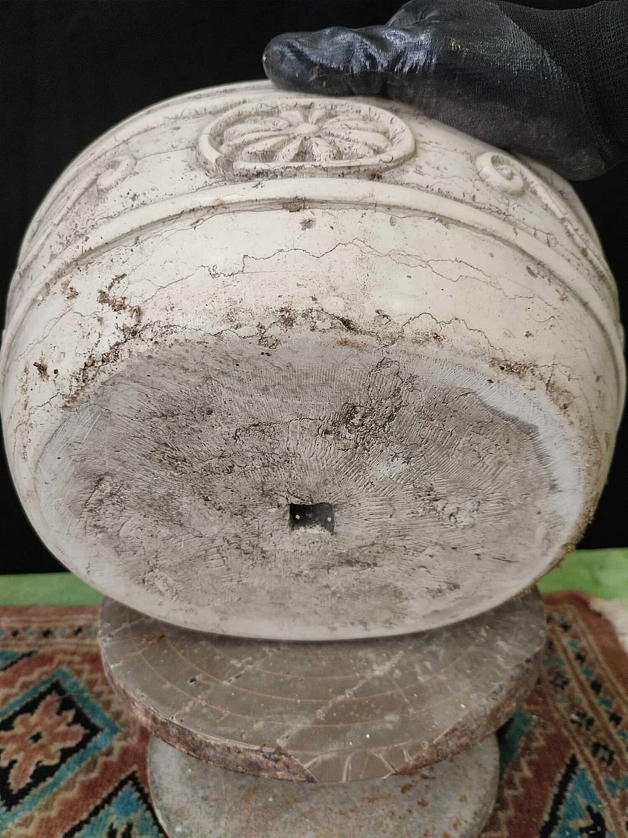Asiago Biancone marble apothecary mortar, late 19th century 2