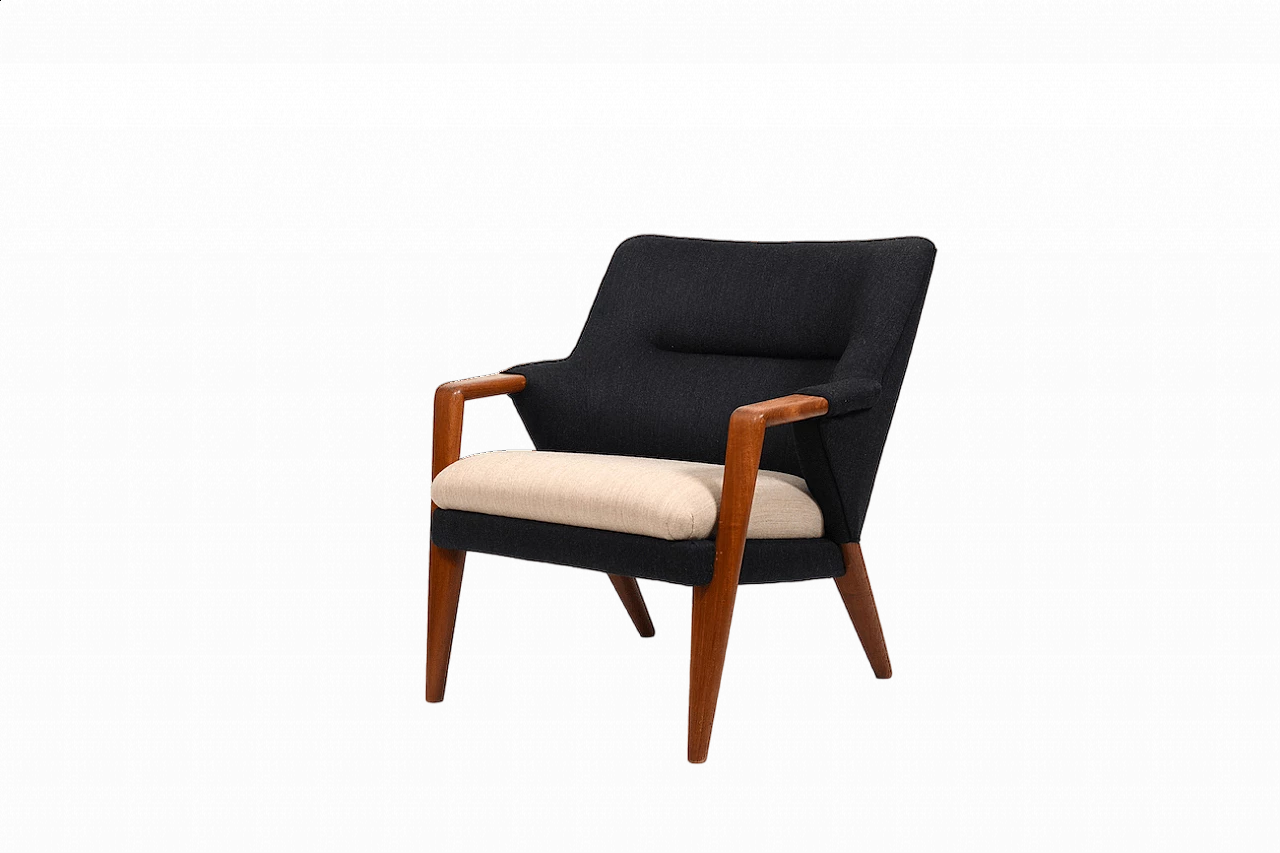 Danish solid teak armchair with upholstery, 1960s 2