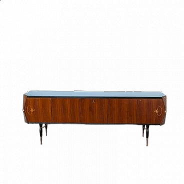 Three-door sideboard in rosewood with central locking, 1950s