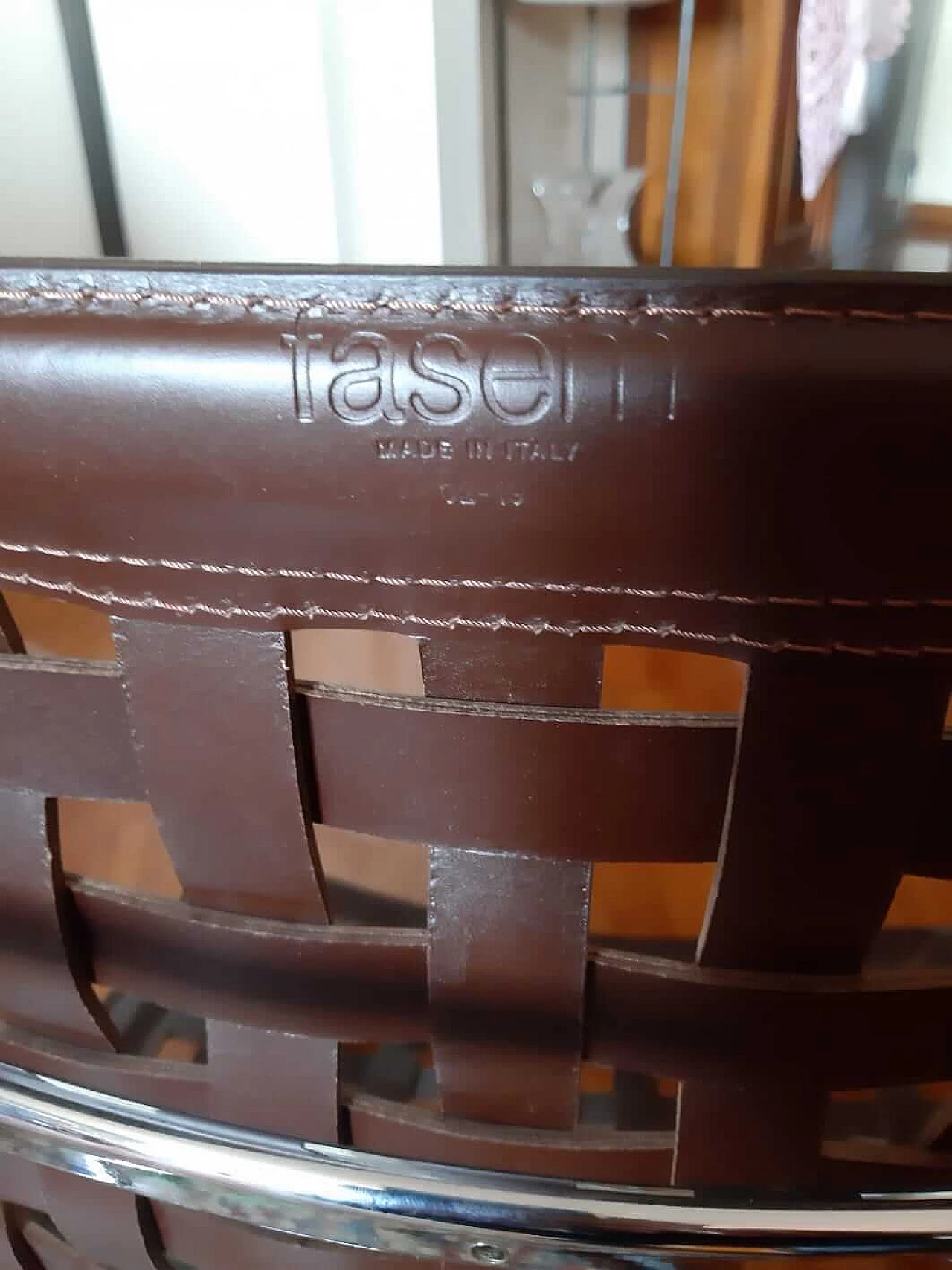 Coppia di poltrone Net W in acciaio e cuoio di Giancarlo Vegni per Fasem, 2019 3