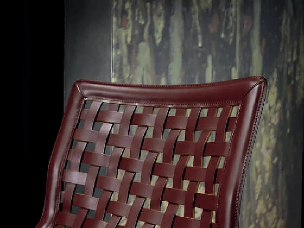 Coppia di poltrone Net W in acciaio e cuoio di Giancarlo Vegni per Fasem, 2019 4