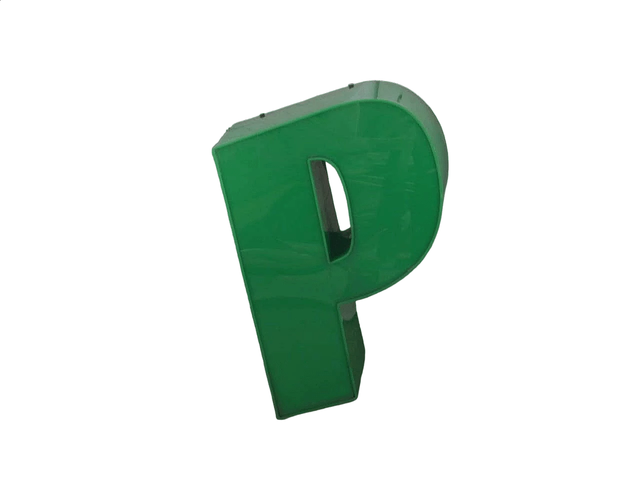 Green plastic letter P, 1980s 6