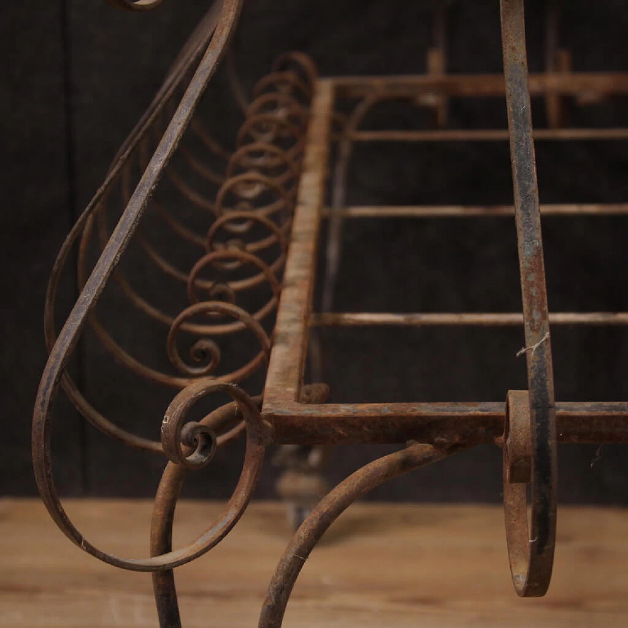 Wrought iron planter with castors, 1970s 4